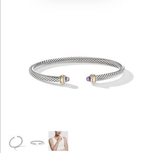 DAVID YURMAN 
Cable Classic Bracelet with Amethyst Silver & 14K Gold 5MM